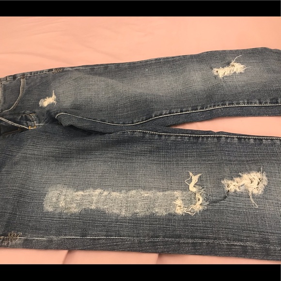 Bebe Studded Waistband Distressed Jeans - Picture 3 of 7